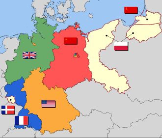 Mapa de la división de Alemania
