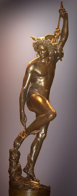 Hermes atándose la sandalia por François Rude