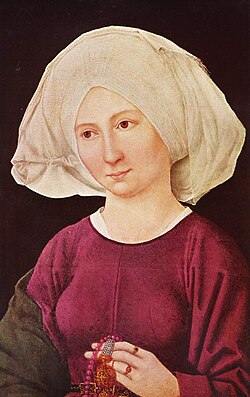 Retrato de una joven, grabado atribuido a Martin Schongauer.