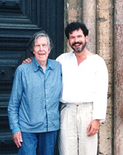 John Cage junto a Michael Bach en Italia, 1992