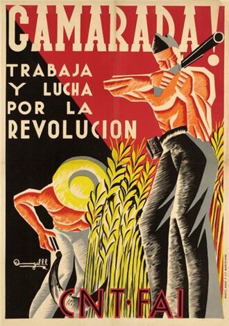 Cartel de propaganda de la CNT y la FAI durante la Guerra Civil española