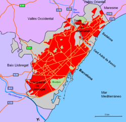 Zonas urbanas del Barcelonés
