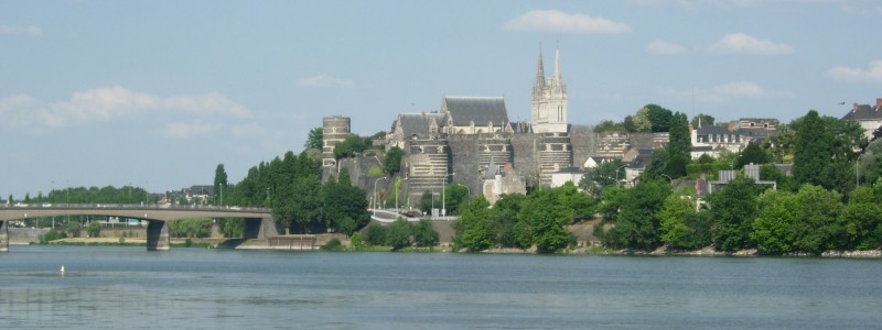 Vista del Castillo de Angers desde el río Maine