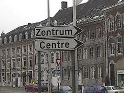 Señalización bilingüe en Eupen