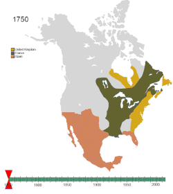 Línea temporal de la división política en América del Norte