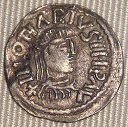Denario de Lotario I emitido entre 840 y 855
