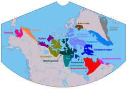 Distribución de las lenguas inuit