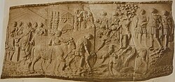 Carpas de cuero del ejército romano en la columna de Trajano