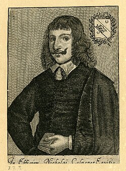 Retrato histórico de Nicholas Culpeper, célebre herborista y médico inglés.