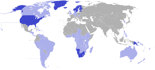 Mapa de países con mayoría protestante