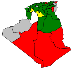 Mapa electoral de las elecciones a la Asamblea Nacional argelina de 1991