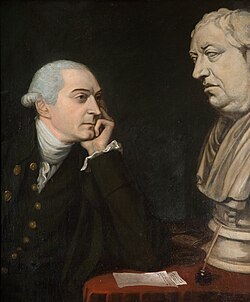 El amigo de Johnson Bennet Langton contemplando su busto