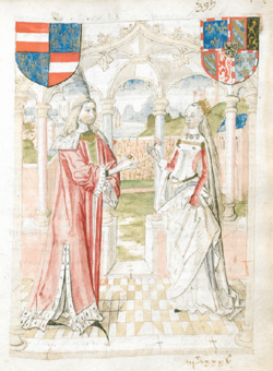 Maximiliano ofreciendo un anillo a María