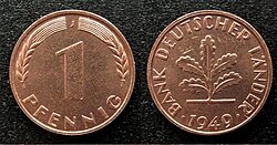 Monedas acuñadas del marco alemán
