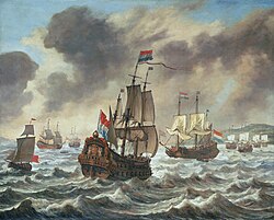 Batalla de las Dunas, representación de un combate naval clásico