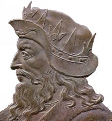 Ilustración histórica de Clodión, segundo rey de la dinastía merovingia.