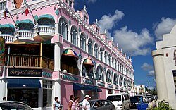 Edificaciones con arquitectura colonial neerlandesa en Oranjestad