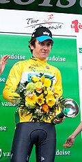 Geraint Thomas durante el prólogo del Tour de Romandía