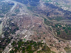 Vista aérea de Aviñón