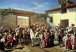 Entrada de cuadrillas antes de la corrida por el Patio de Caballos de la plaza de toros de Madrid