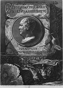 Retrato de Giovanni Battista Piranesi grabado por su hijo Francesco