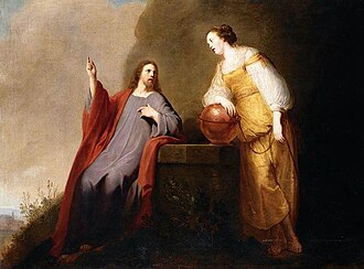 Jesús y la samaritana, firmado y fechado en 1634.