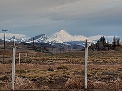 Vista del Volcán Lanín desde el Paraje Costa del Malleo
