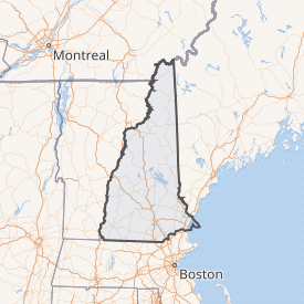 Mapa político y geográfico de Nuevo Hampshire