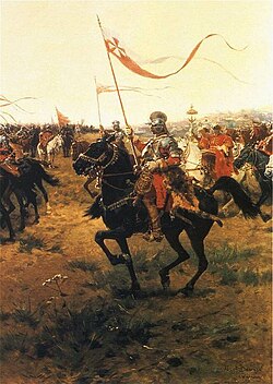 Pintura del siglo XIX que representa a los húsares alados polacos