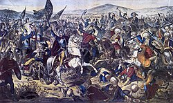 Óleo que representa la Batalla de Kosovo de 1389