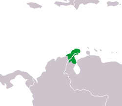 Mapa detallado con la ubicación geográfica de la etnia wayú en la península de La Guajira.