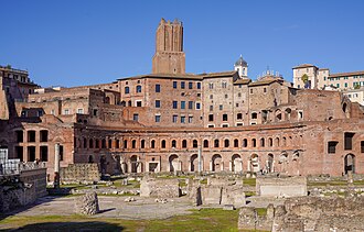 Vista general de las ruinas del Mercado de Trajano en Roma