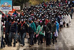 Integrantes del Ejército Zapatista de Liberación Nacional hacia 2012.