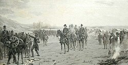 Representación de José de San Martín preparando el Cruce de los Andes
