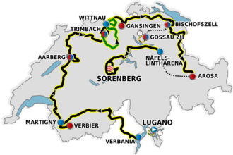 Mapa y detalles generales de la Vuelta a Suiza 2012