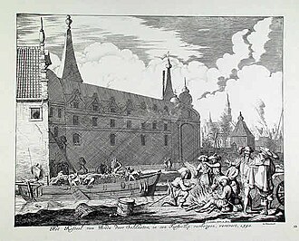 Grabado de Jan Luyken alusivo a la captura de Breda en 1590