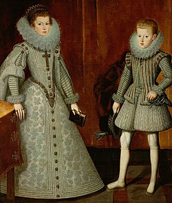Retrato infantil de Ana de Austria junto a su hermano Felipe