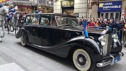La princesa Leonor durante el desfile de su 18.º cumpleaños