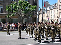 Soldados luxemburgueses durante la celebración de la Fiesta Nacional