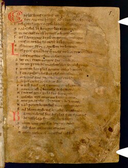Manuscrito medieval de La Chanson de Roland.