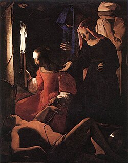San Sebastián cuidado por Santa Irene de Georges de La Tour