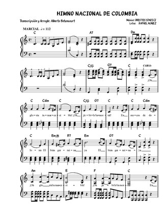 Partitura del himno