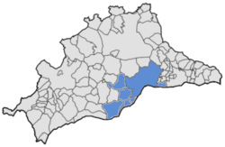 Mapa del Área metropolitana de Málaga según el Ministerio de Fomento en 2013.