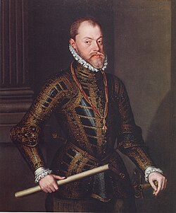 Retrato de Felipe II en armadura por Alonso Sánchez Coello