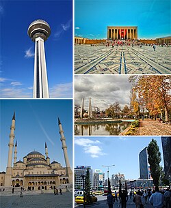 Vista panorámica y elementos representativos de Ankara