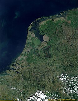 Imagen de satélite de los Países Bajos