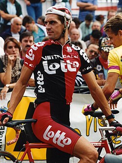 Retrato del ciclista Peter de Clercq
