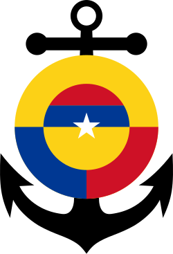 Insignia y escarapela oficial de la Aviación Naval colombiana.