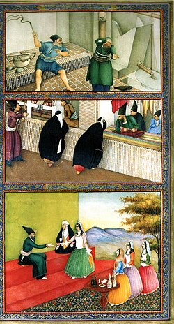 Ilustración persa de Las mil y una noches por Sani ol Molk en 1853