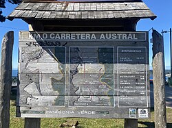 Mapa turístico en el mirador Manuel Montt en Puerto Montt